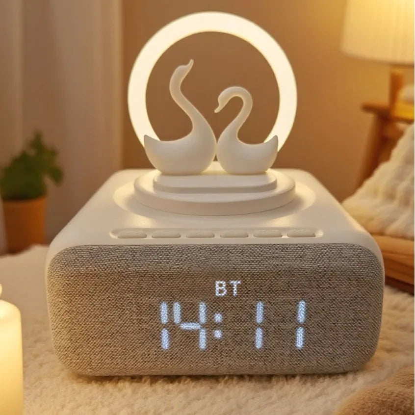 Wireless Bluetooth 5.0 Speaker Multi-functional Mobile Phone Wireless Charging Creative Swan Night Light Bluetooth Audio Player