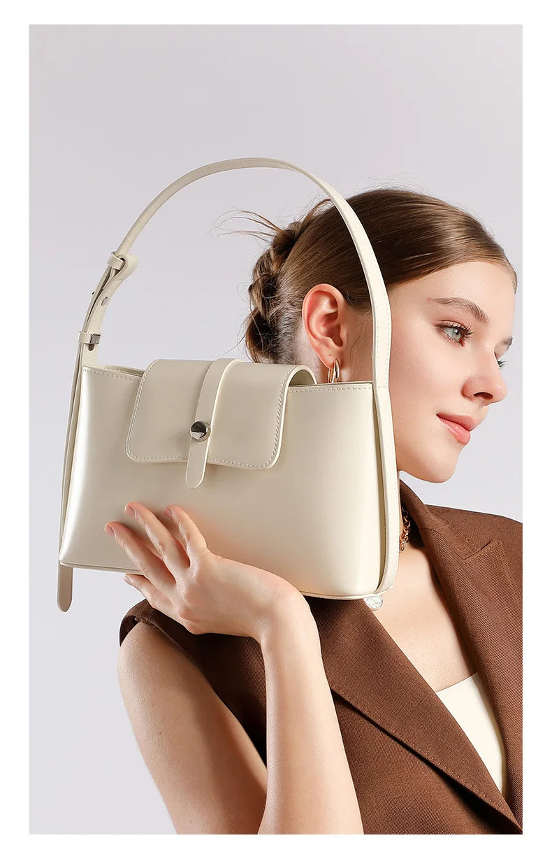 New Women's Bag Luxury Designer Split Leather Women Shoulder Bag High Quality Cowhide Crossbody Bags French Vintage Handbag
