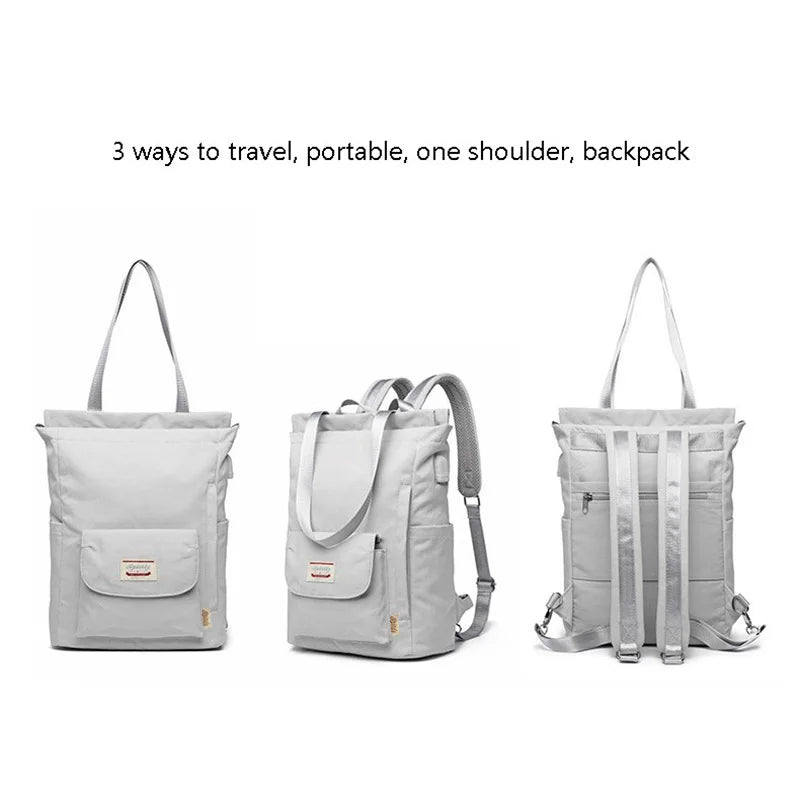 Women backpack Waterproof Stylish Laptop Backpack Oxford Canvas USB College Backpack bag fem