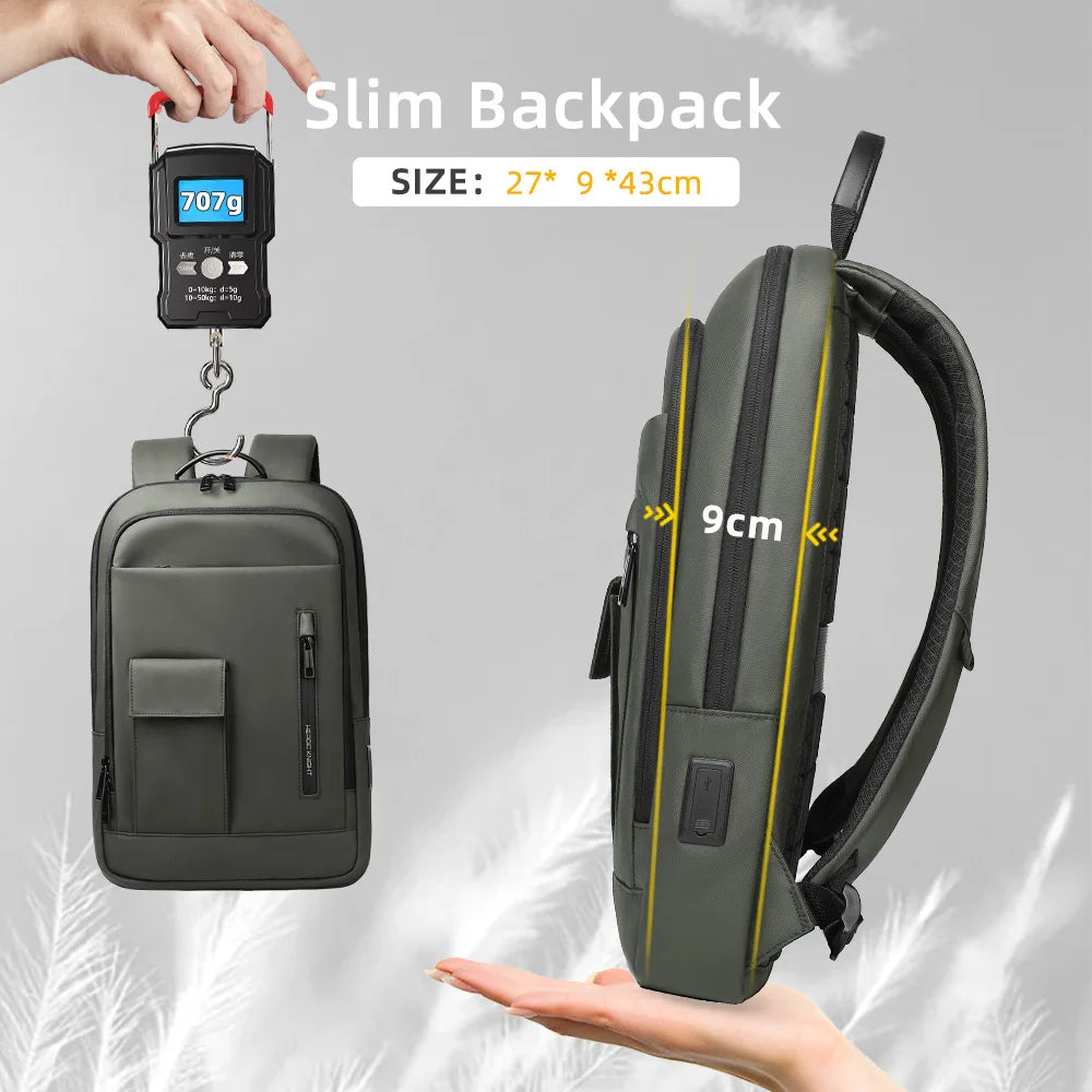 Backpack Waterproof Men 15.6" Laptop Bag Stylish Male Multifunctional Moto&Biker Travel Shoulder Bag