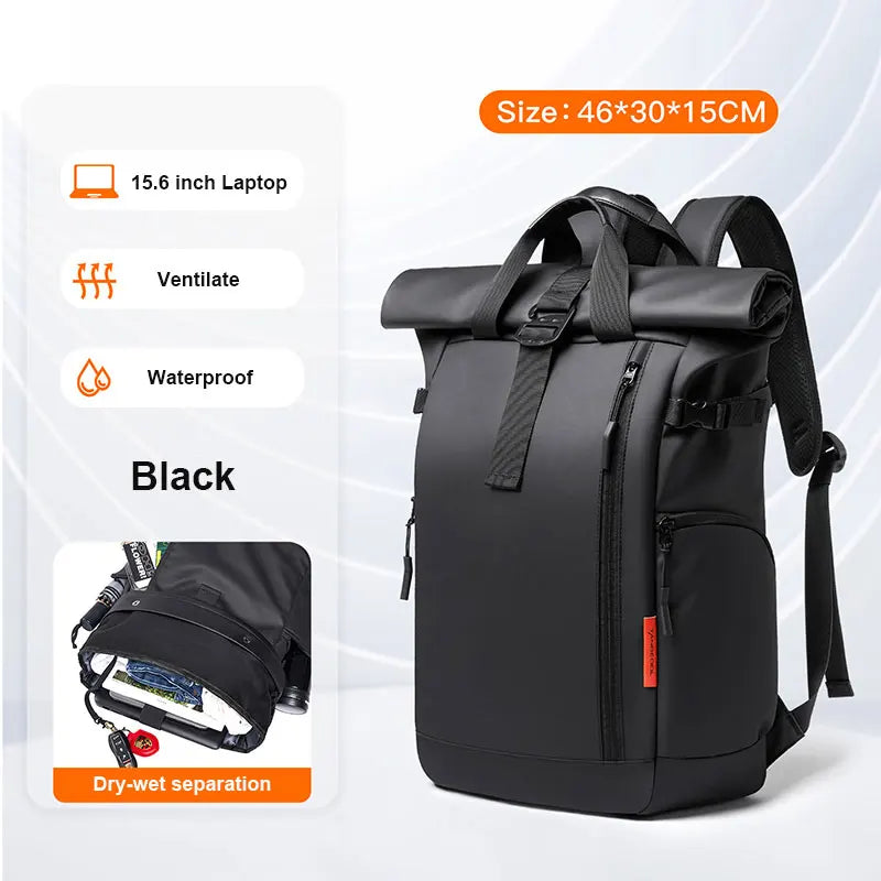 Fashion Men's Backpack Outdoor Waterproof Travel Backpacks Men 15.6 In Laptop Bag High Quality Expandable Multifunction Backpack