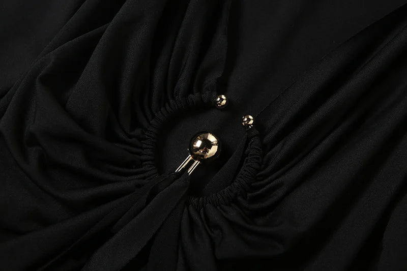 Long Sleeve Ruched Sexy Maxi Dress Women Gown Fashion Draped Bodycon Long Dresses Female Solid Clothing