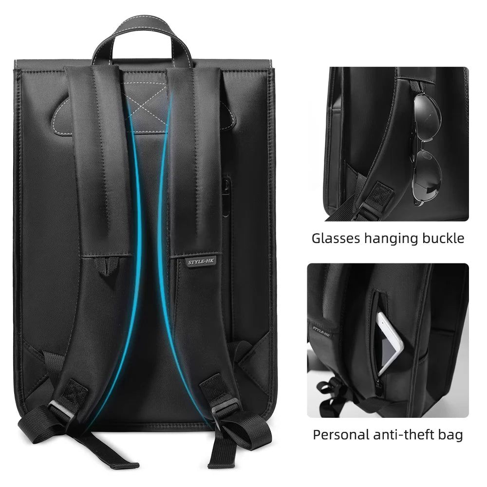 Men's Casual Backpack Business 15.6“ Laptop Male Pack School Student Bag Waterproof Large Capacity Women Backpacks