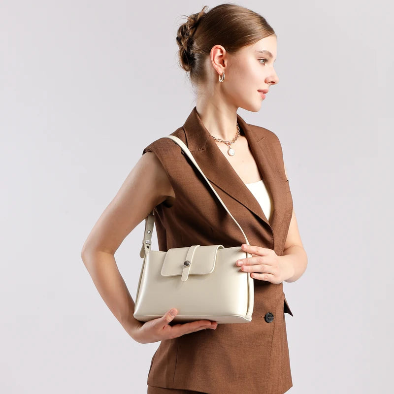 New Women's Bag Luxury Designer Split Leather Women Shoulder Bag High Quality Cowhide Crossbody Bags French Vintage Handbag