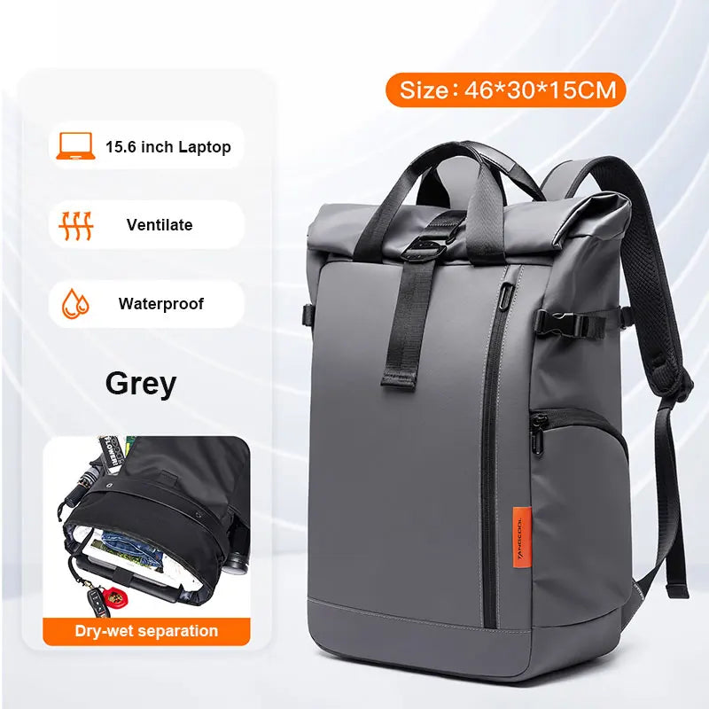 Fashion Men's Backpack Outdoor Waterproof Travel Backpacks Men 15.6 In Laptop Bag High Quality Expandable Multifunction Backpack