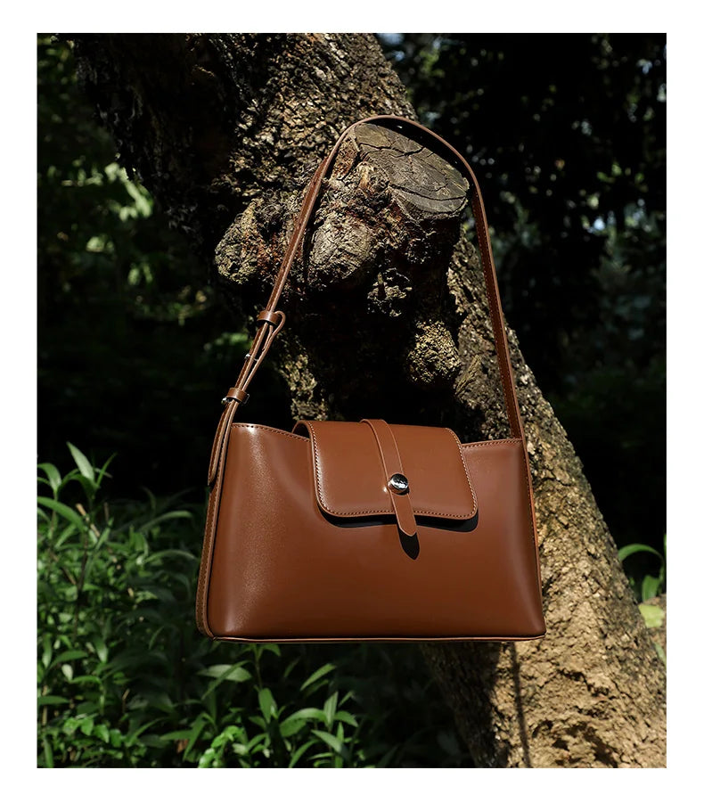 New Women's Bag Luxury Designer Split Leather Women Shoulder Bag High Quality Cowhide Crossbody Bags French Vintage Handbag