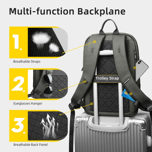 Backpack Waterproof Men 15.6" Laptop Bag Stylish Male Multifunctional Moto&Biker Travel Shoulder Bag