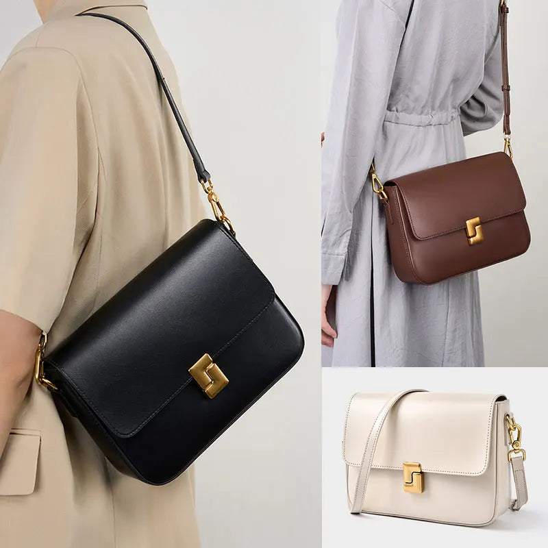 Leather Women's Shoulder Bag High Quality Luxury Designer Crossbody Bags Fashion Cowhide Female Handbags