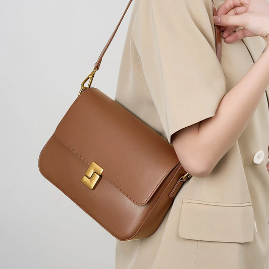 Leather Women's Shoulder Bag High Quality Luxury Designer Crossbody Bags Fashion Cowhide Female Handbags