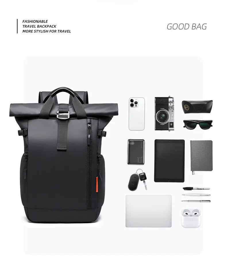 Fashion Men's Backpack Outdoor Waterproof Travel Backpacks Men 15.6 In Laptop Bag High Quality Expandable Multifunction Backpack