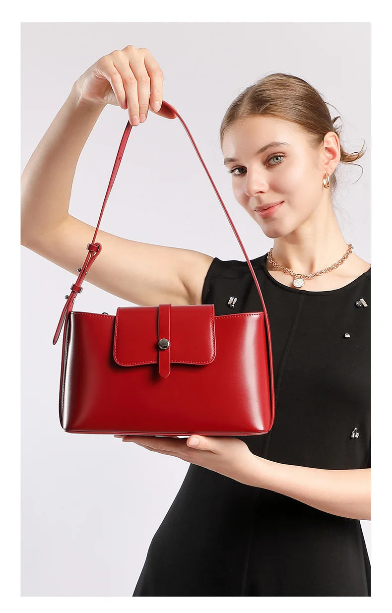 New Women's Bag Luxury Designer Split Leather Women Shoulder Bag High Quality Cowhide Crossbody Bags French Vintage Handbag